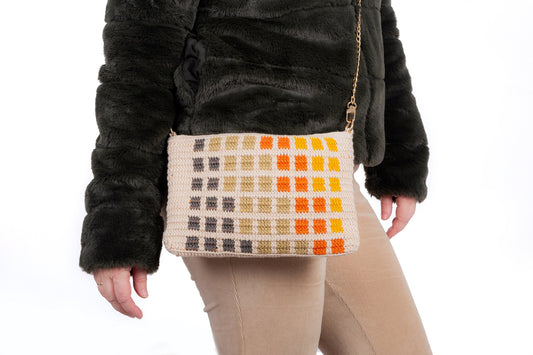 Bolso de crochet Otoño Geométrico - con cadena