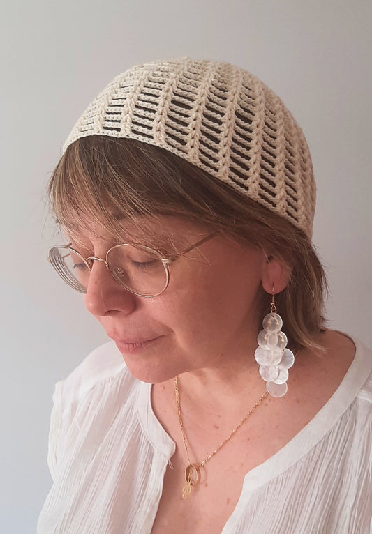 Gorro malla de red de crochet (mesh hat)