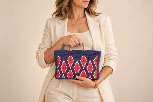 Sabina bag - Blue with handles