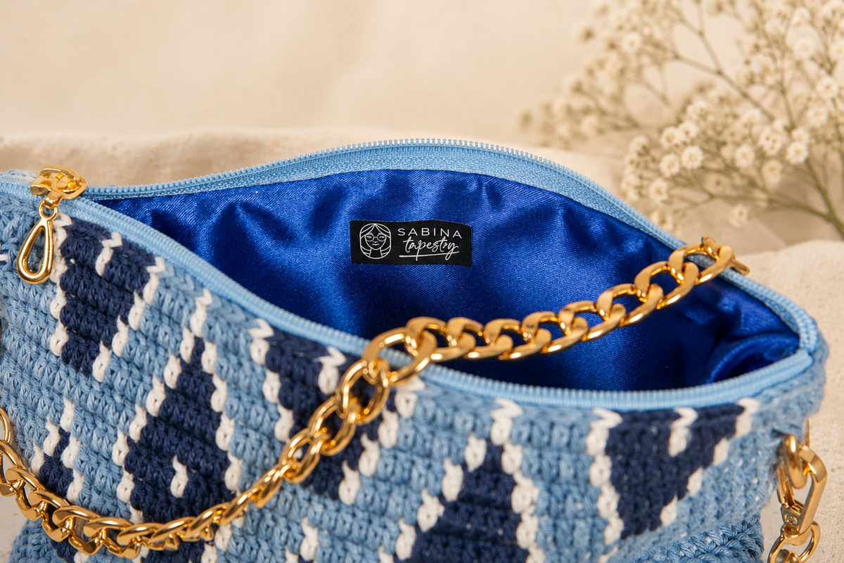 Sabina bag - Blue Jeans with chain