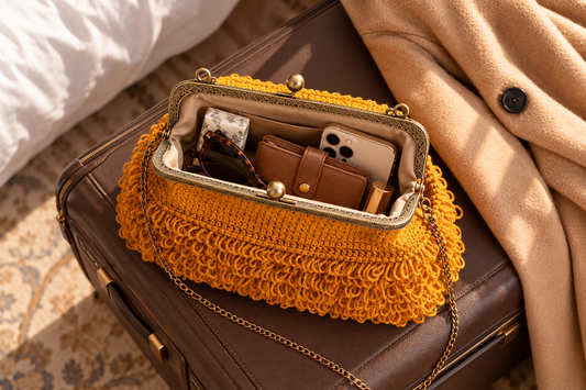 Bolso de crochet Charlie color mostaza