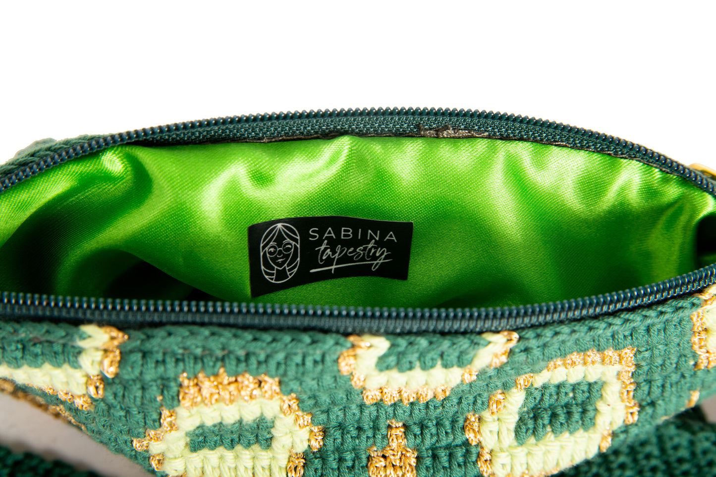 Peacock Bag - Green with chain