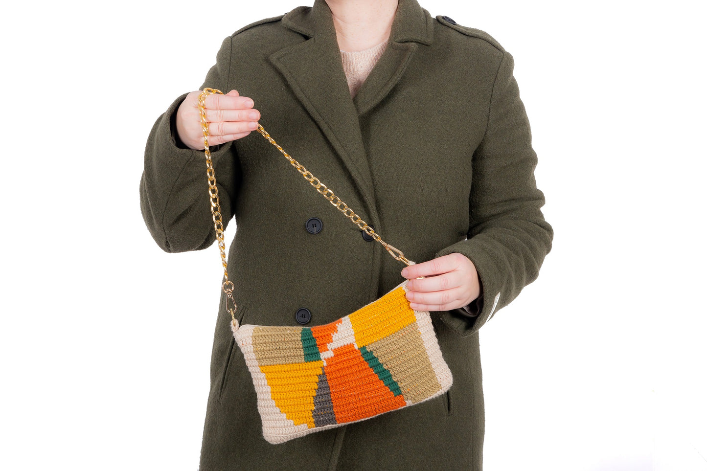 Bolso crochet Hojas de Otoño - con cadena