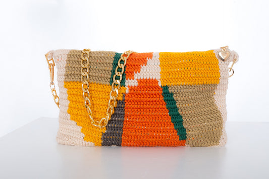 Bolso crochet Hojas de Otoño - con cadena