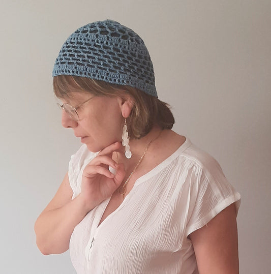 Gorro malla de red de crochet (mesh hat)