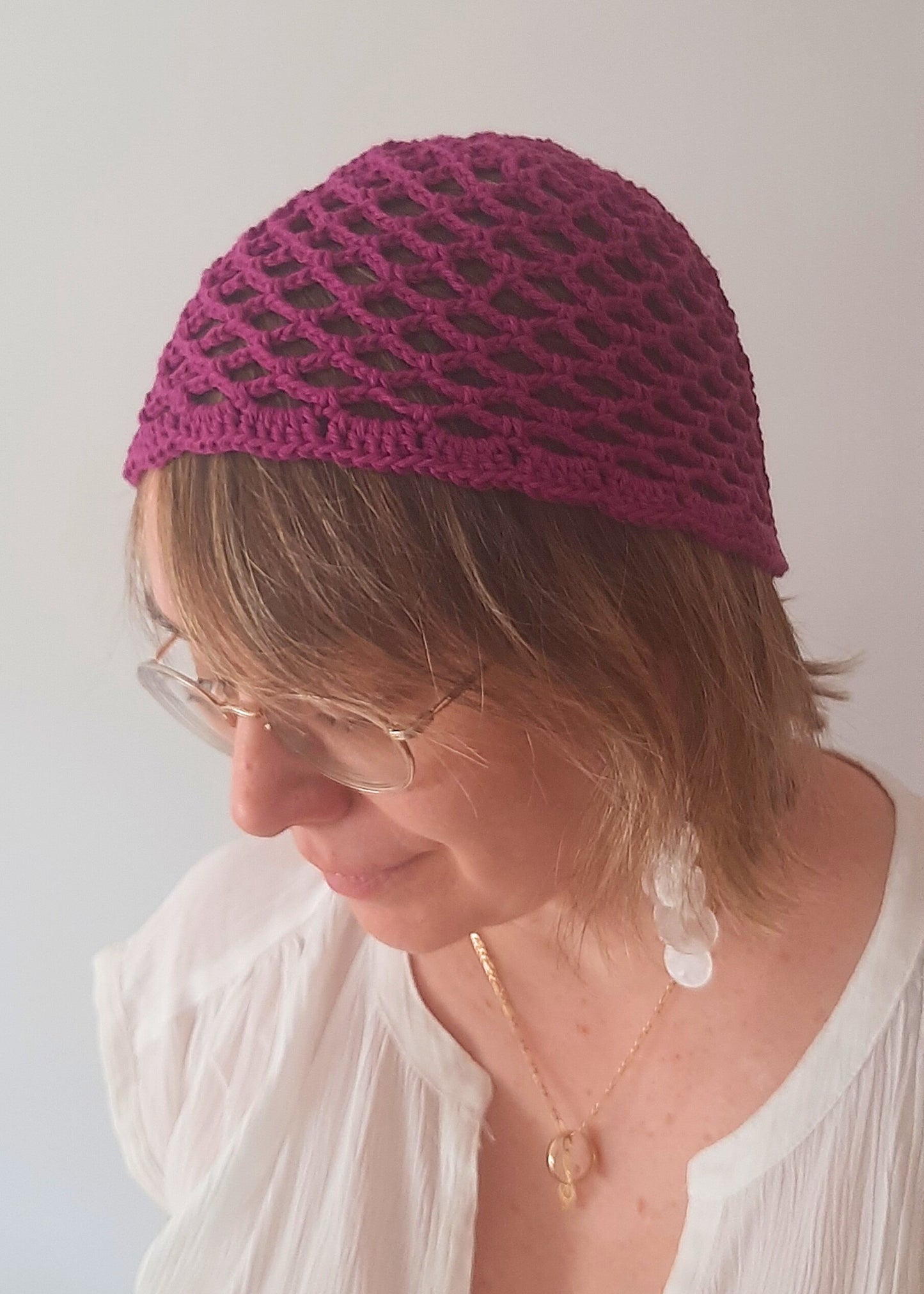 Gorro malla de red de crochet (mesh hat)