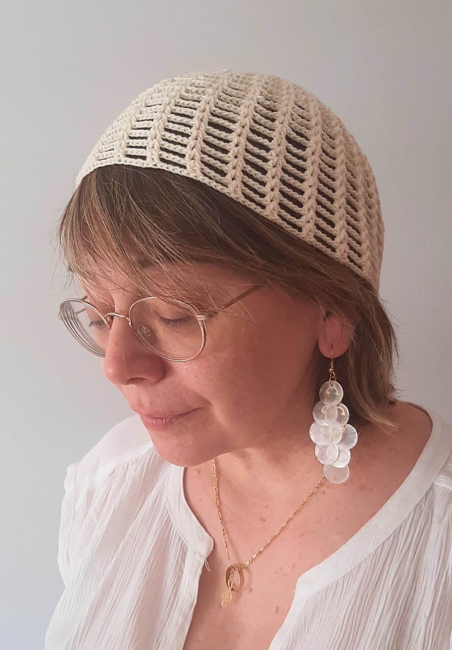 Gorro malla de red de crochet (mesh hat)