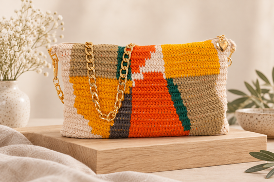 Bolso de crochet Hojas de Otoño - con cadena