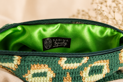 Bolso de crochet Pavo Real - Verde con cadena