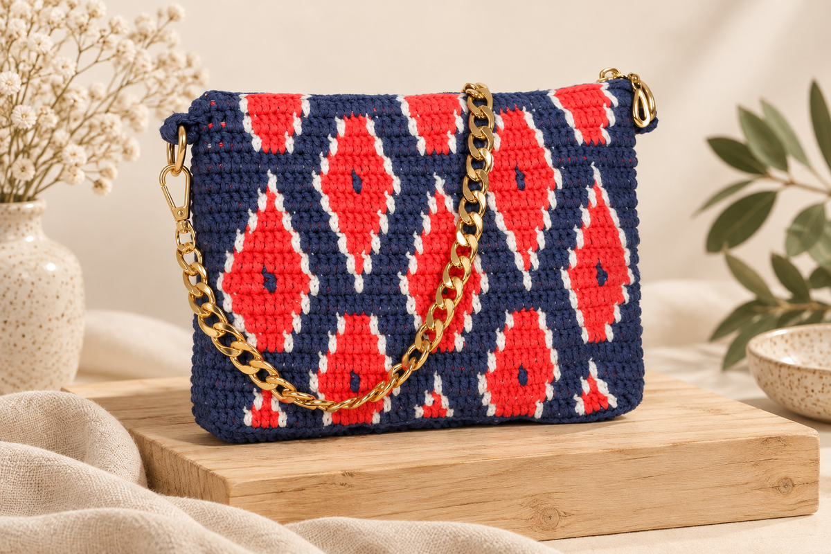 Sabina bag - Blue with chain