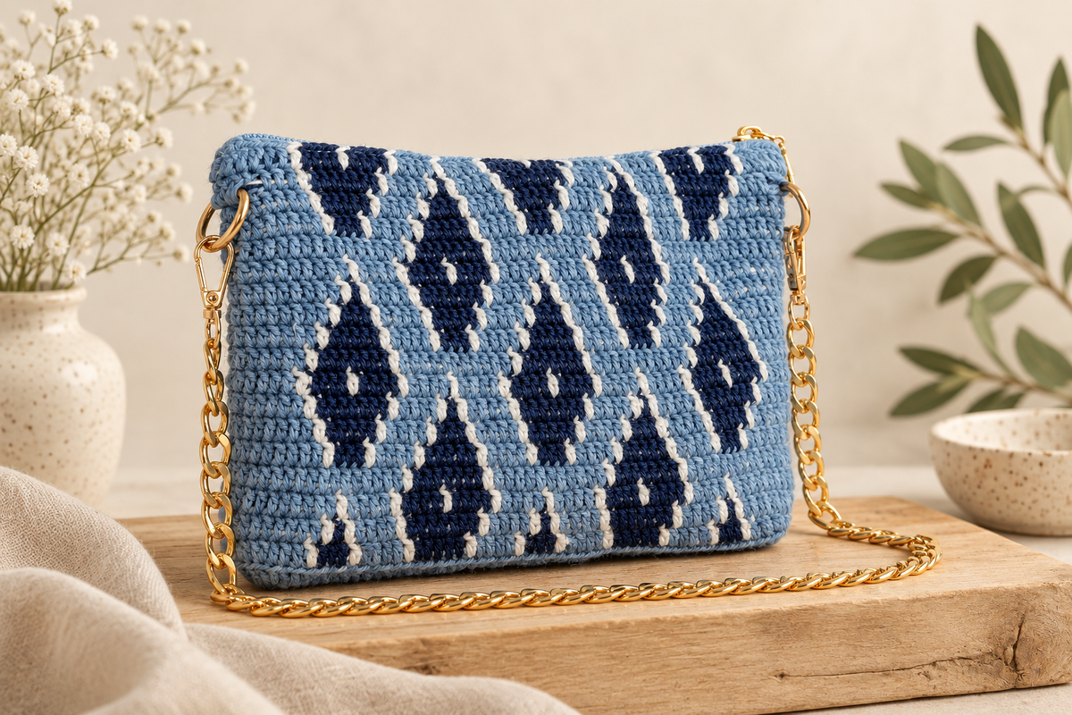 Sabina bag - Blue Jeans with chain