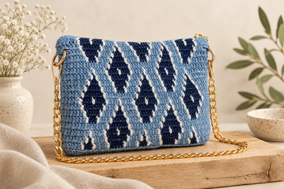 Sabina bag - Blue Jeans with chain