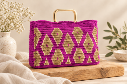 Sabina Bag - Purple with handles