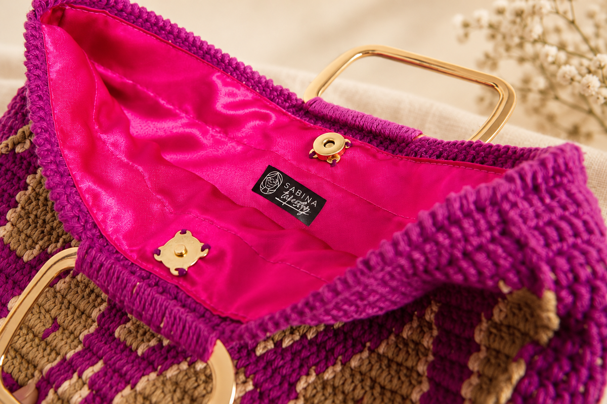 Sabina Bag - Purple with handles