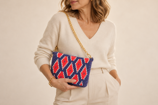 Sabina bag - Blue with chain