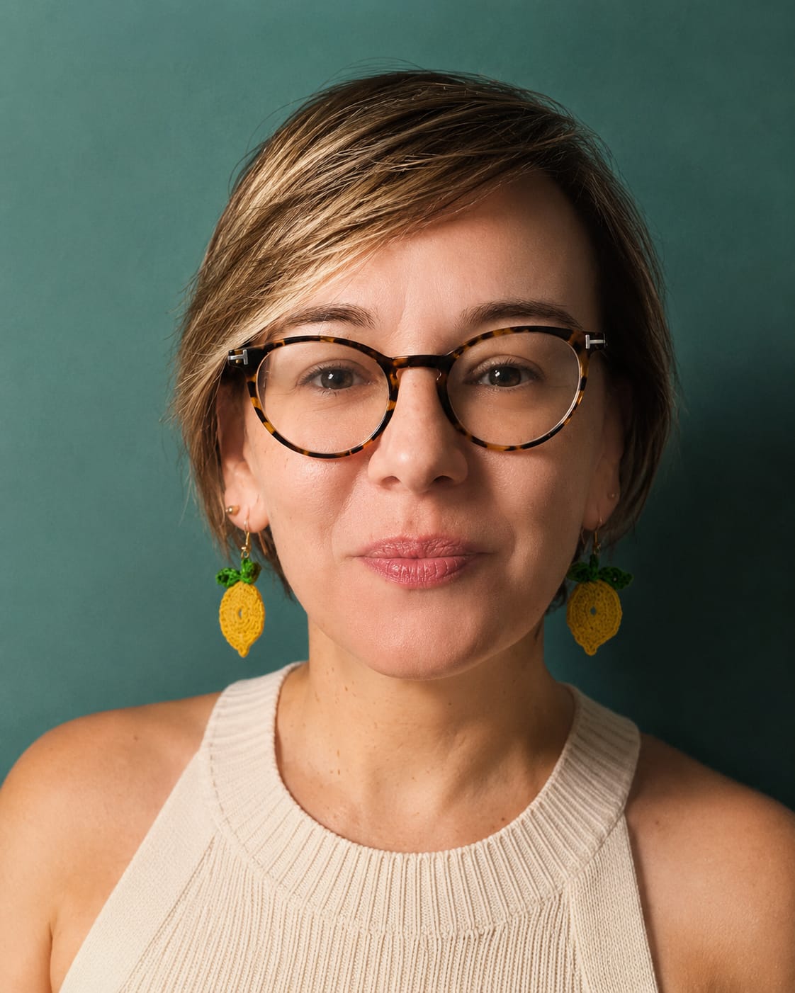 Pendientes limón a crochet