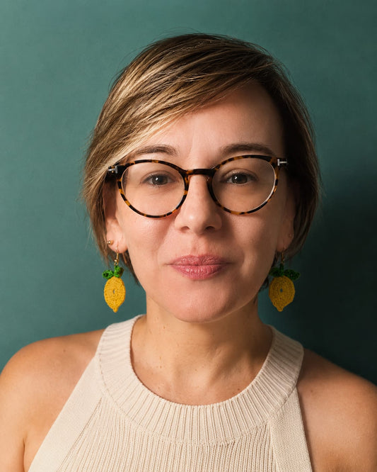 Pendientes limón a crochet