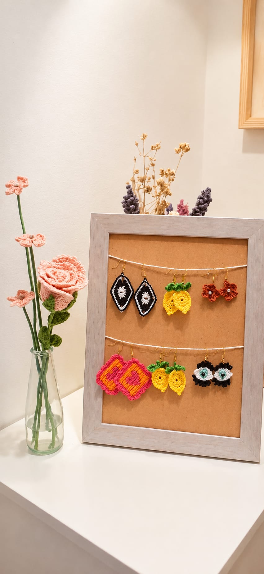 Pendientes limón a crochet