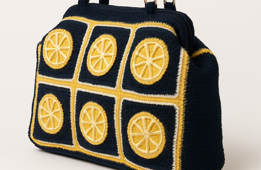 Bolso de crochet Cítrico Limón - con asas