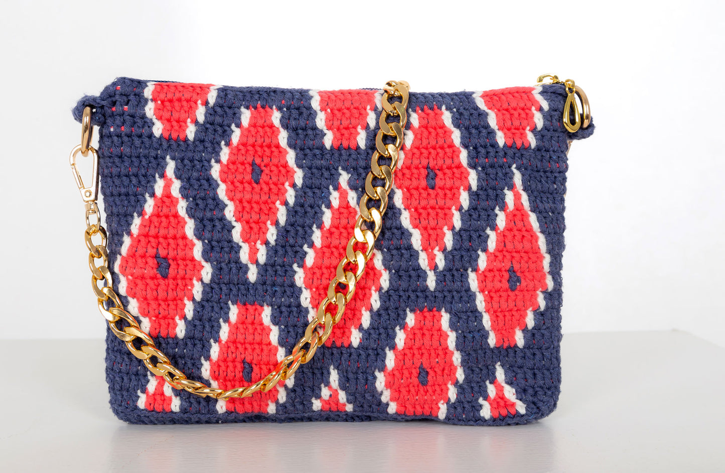 Bolso crochet Sabina - Azul con cadena