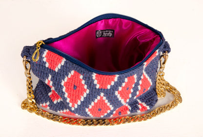 Bolso crochet Sabina - Azul con cadena