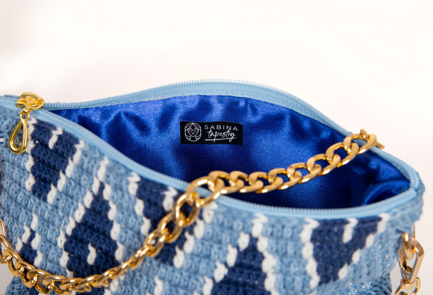 Sabina bag - Blue Jeans with chain