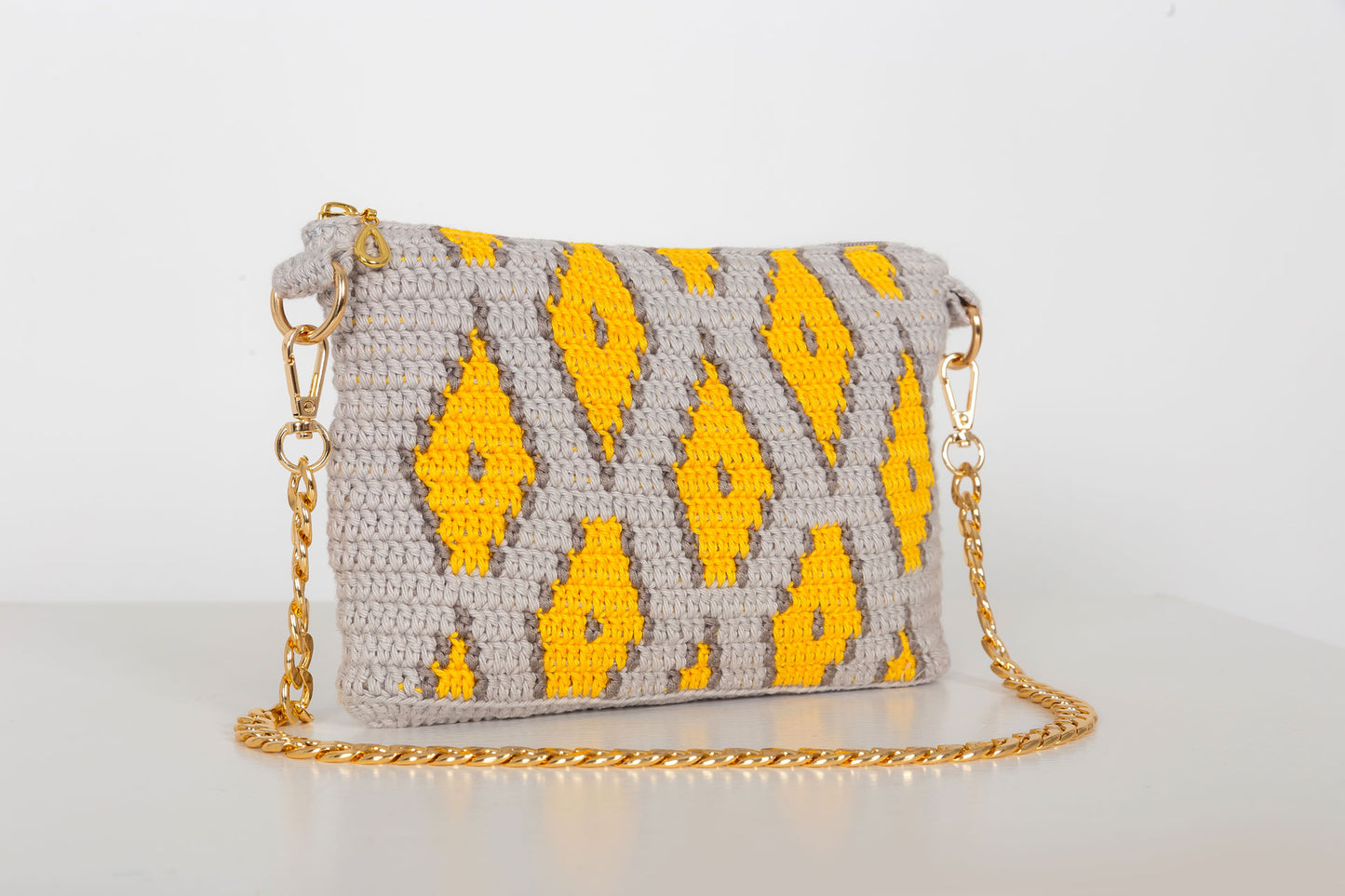 Bolso crochet Sabina - Gris con cadena