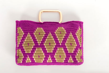 Bolso crochet Sabina - Morado con asas