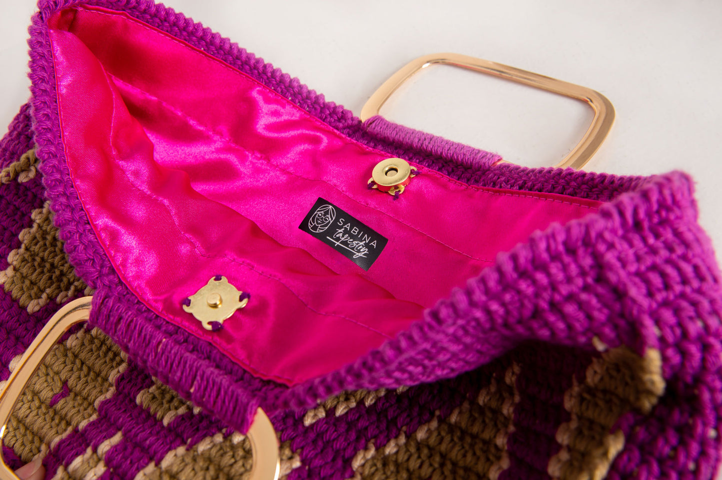 Bolso crochet Sabina - Morado con asas