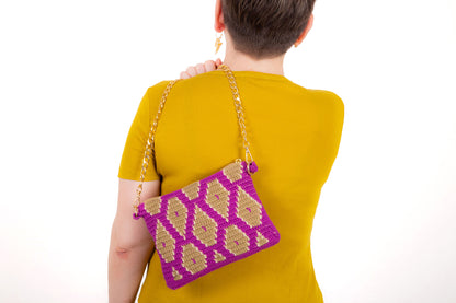 Bolso crochet Sabina - Morado con cadena