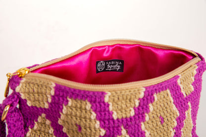 Bolso crochet Sabina - Morado de mano