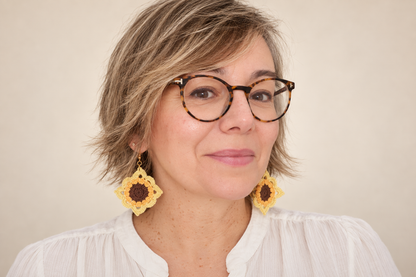 Pendientes mandalas de girasoles