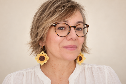 Pendientes mandalas de girasoles